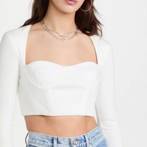 ROKH Bustier Corset Top With Sleeves